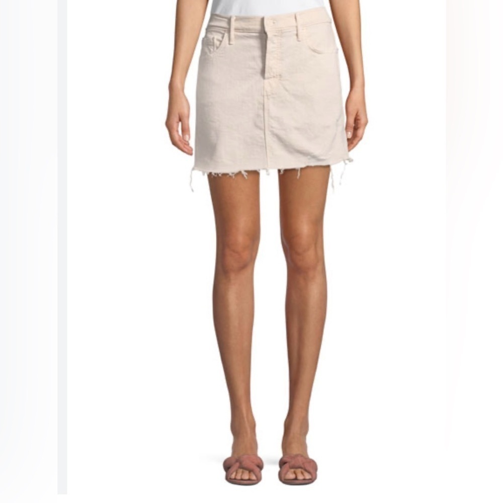 Mother Superior The Vagabond Mini Fray in light pink jean skirt size 28